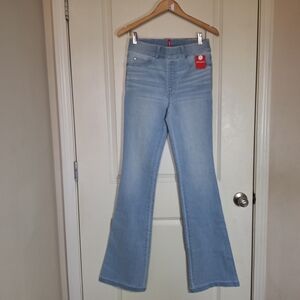 NWT SPANX Light Blue High Rise Flare Boot Cut Wide Leg Jeans Size M